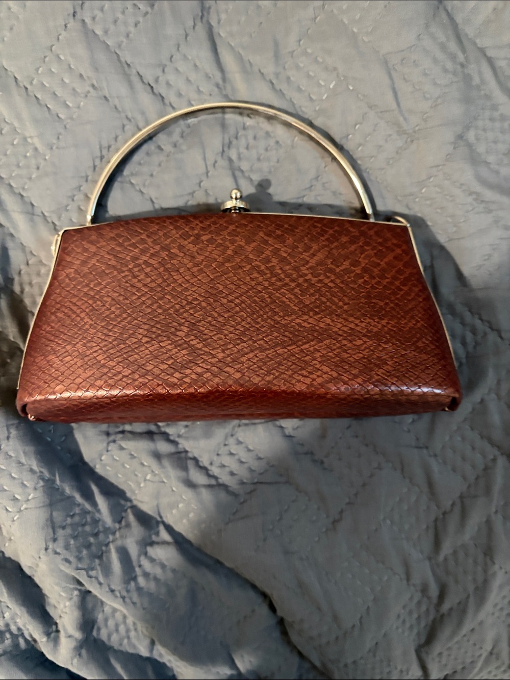 Elegant Brown Textured Top-Handle Women’s Bag